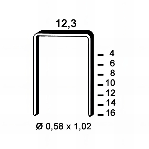 10 000 agrafes galvanisées AD-04 - 12,3 x 4 x D. 0,58 x 1,02 mm - 6AD041 - Alsafix