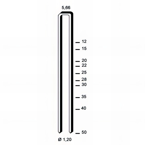 5 000 agrafes claires E-25 - 5,66 x 25 x D. 1,2 mm - 6E-253 - Alsafix