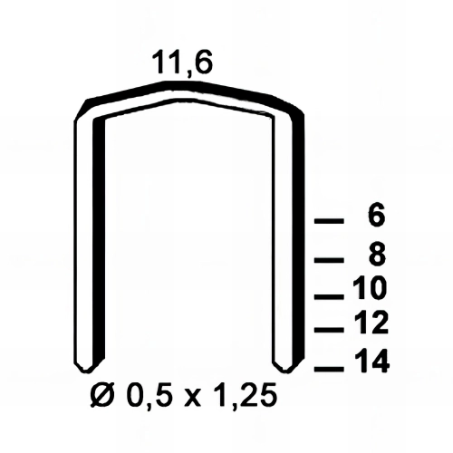 4 000 agrafes galvanisées FB-12 - 11,6 x 12 x D. 0,5 x 1,25 mm - 6FB121 - Alsafix