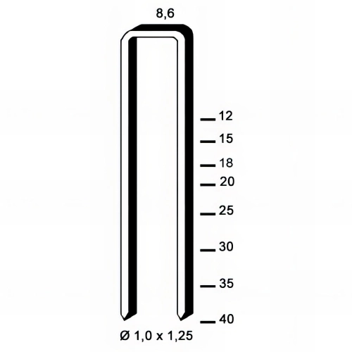 6 200 agrafes H-18 INOX - 8,6 x 18 x D. 1 x 1,25 mm - 6H-189 - Alsafix