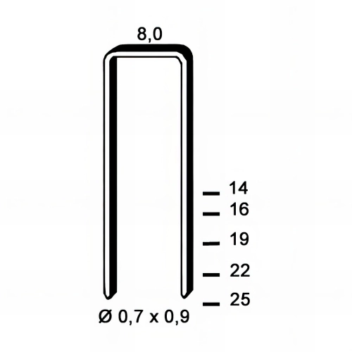 1 400 agrafes galvanisées HB-16 - 8 x 16 x D. 0,7 x 0,9 mm - 6HB161 - Alsafix