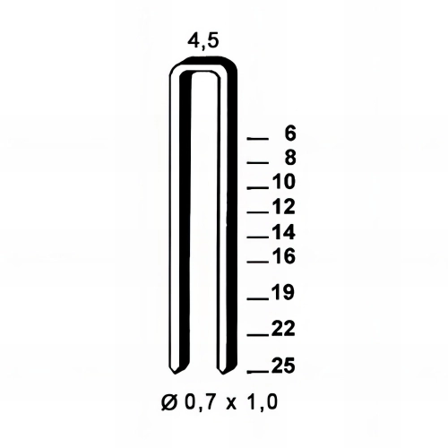 20 000 agrafes galvanisées O-08 - 4,5 x 8 x D. 0,7 x 1 mm - 6O-081 - Alsafix