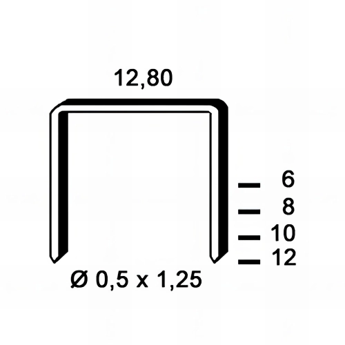 10 000 agrafes galvanisées P-06 - 12,8 x 6 x D. 0,5 x 1,25 mm - 6P-061 - Alsafix