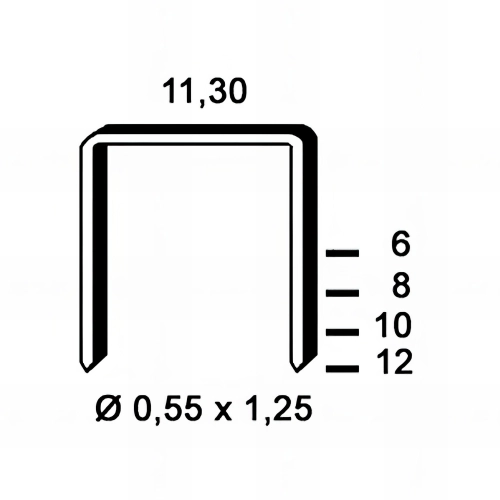 5 000 agrafes galvanisées PB-06 - 11,3 x 6 x D. 0,55 x 1,25 mm - 6PB061 - Alsafix