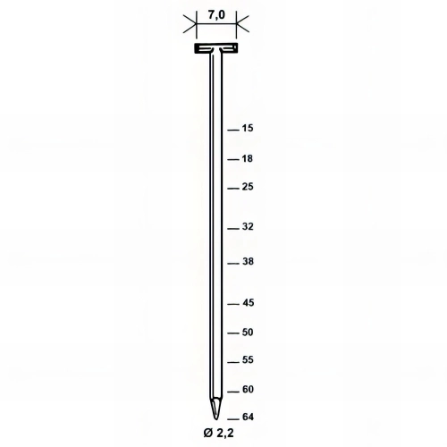 2 000 pointes en T galvanisées en bande pour béton D. 2,2/7 x L. 15 mm T-15 - 6T-152 Alsafix