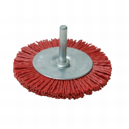 Brosse à fils nylon grossier D. 75 mm sur tige - 675087 - Silverline