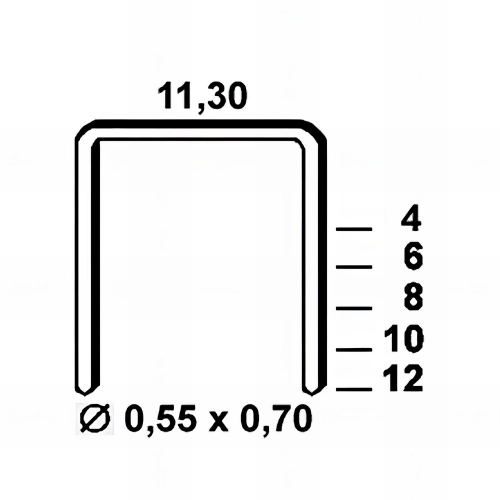 6 000 agrafes galvanisées VX-06 - 11,30 x 6 x D. 0,55 x 0,7 mm - 6VX061 - Alsafix