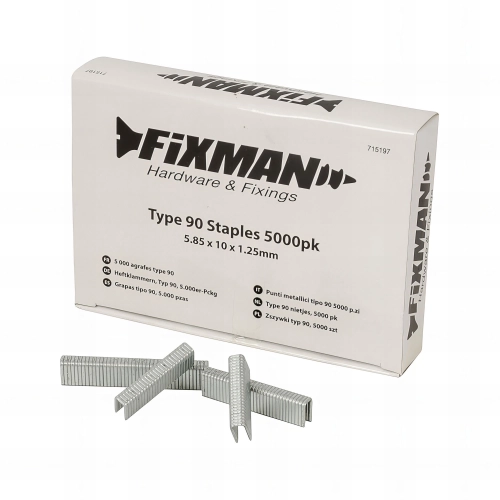 5000 agrafes 5,85 x 10 x 1,25 mm type 90 - 715197 - Fixman