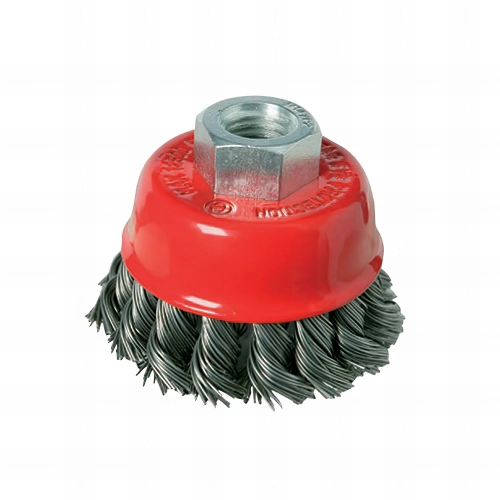 Brosse boisseau à fils acier torsadés 65 mm M14 - 733234 - Silverline