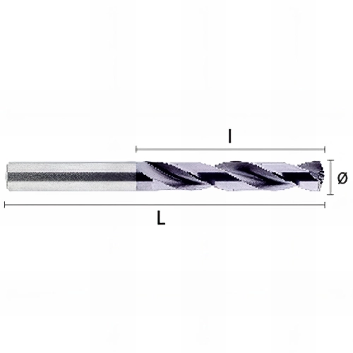 1 foret carbure DIN6537N/RI 5xd D. 10,1 x Lt. 118 x Lu. 71 mm x Q. Cylindrique - 11770001010 - Hepyc