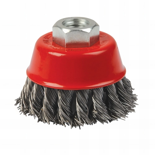 Brosse boisseau à fils d'acier torsadés D. 75 mm M14 - 868901 - Silverline