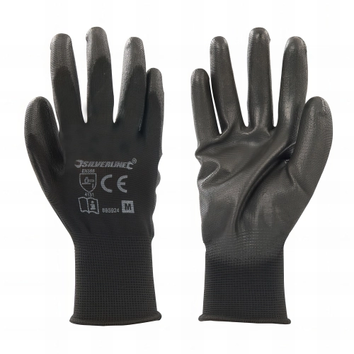 Gants paume renforcée noirs M - 885924 - Silverline