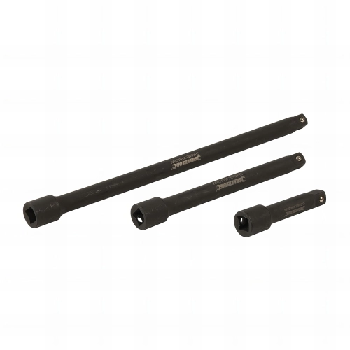 3 barres d'extension / rallonges douille impact 3/8" L. 75, 150 et 250 mm - 907265 - Silverline