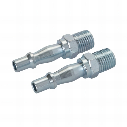 2 coupleurs baïonnette/filetage mâle 1/4" BSP pour tuyau air comprimé - 918523 - Silverline