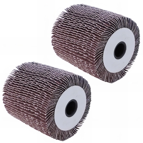 2 brosses pour rénovateur à lamelles abrasives grain 40 D. 120 mm L. 100 mm - Dégrossissage