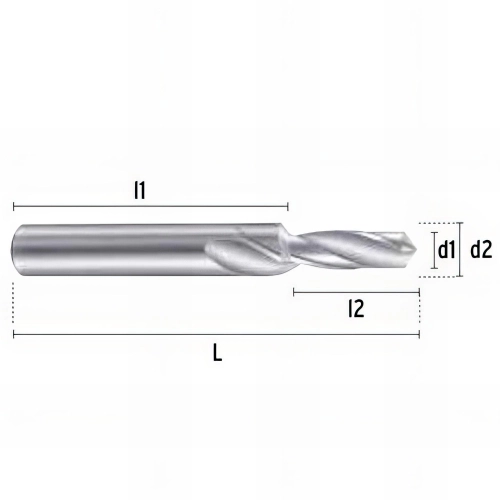 Foret métal bidiamétral 180° HSSCO D. 3,2 / 4,5 x Lt. 58 x lu. 24 mm M4