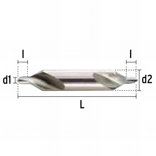 Foret métal bidiamétral 118° HM DIN333A D. 1,25 / 3,15 x Lt. 33,5 x lu. 1,9 mm