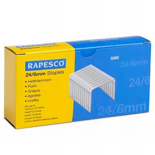 Agrafes galvanisées 24 / 6 mm - pour pince agrafeuse "R81000A3" - 5 000 pièces - "RAPESCO"