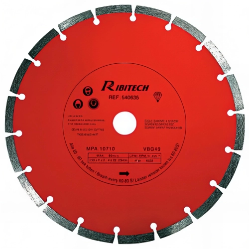 Disque diamant segmenté béton D. 115 mm Al. 22,23 mm classe C - DDS115C - Ribitech