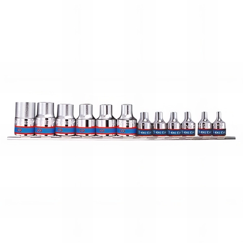 Jeu de douilles 3/8" et 1/2" vis Torx mâle sur rail - 12 pièces