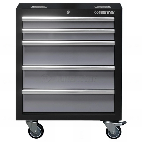 Servante d'atelier vide grise avec roues - 5 tiroirs - 650 x 862 x 460 mm