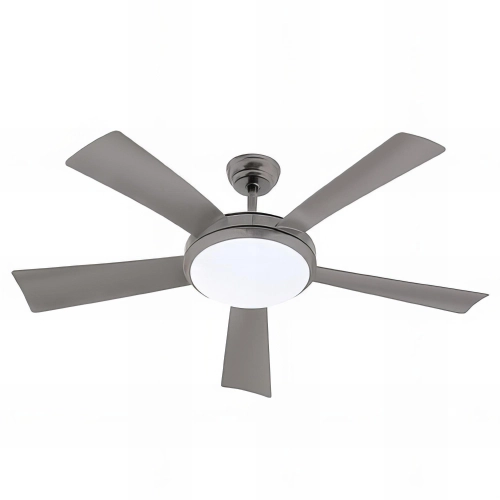 Ventilateur de plafond D. 1320 mm en bois anthracite avec éclairage LED et télecommande WALLIS - 38 W 230 V