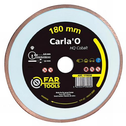 Disque diamant "Carla'O HQ cobalt" D. 180 x Al. 22,2 x Ht. 5 mm - Carrelage