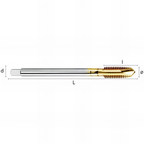 Taraud métal machine UNC HSSE DIN376B HUNIX D. 1" x Lt. 160 x lu. 38 x di. 20 mm Q. Dégagée