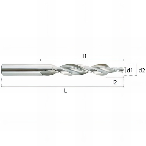 Foret métal bidiamétral 90° HSS DIN8374 D. 4,3 / 8 x Lt. 117 x lu. 75 mm M4