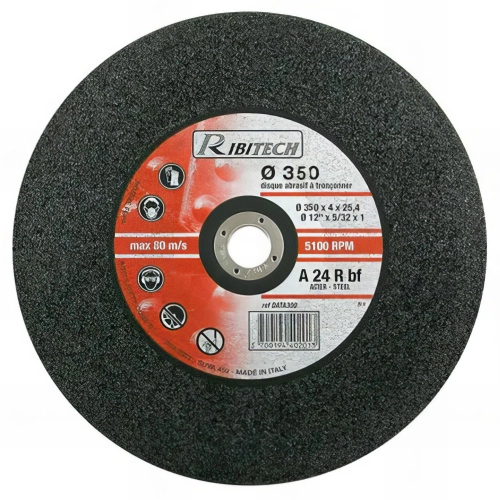 Disque plat à tronçonner l'acier D. 350 x 3 x 25,4 mm - PRDATA350 - Ribitech