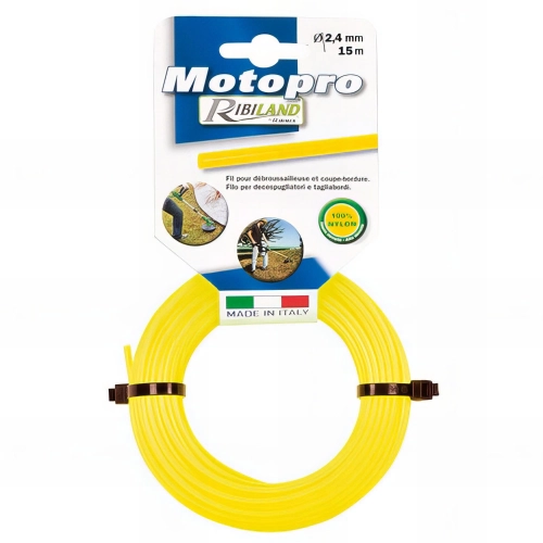 Fil rond pour débroussailleuse D. 3,0 mm x 15 m jaune MOTOPRO - PRDFD15X30RDJ - Ribiland