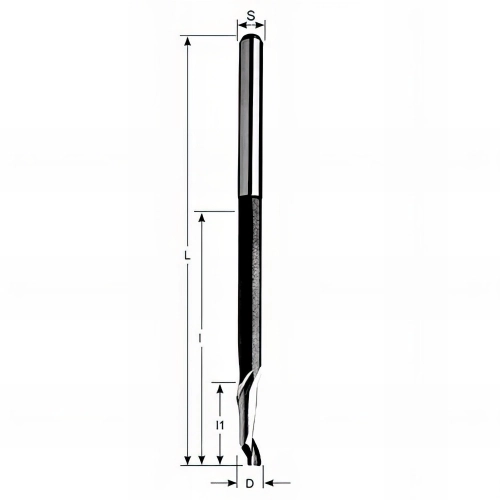 Fraise HM pour alu et PVC D. 10 x Lu. 20/45 x Lt. 80 x S. 10 mm - MFLS - FC10204501