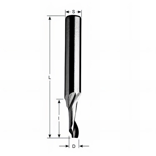 Fraise HM pour alu et PVC D. 10 x Lu. 22 x Lt. 70 x S. 10 mm - MFLS - FC102201