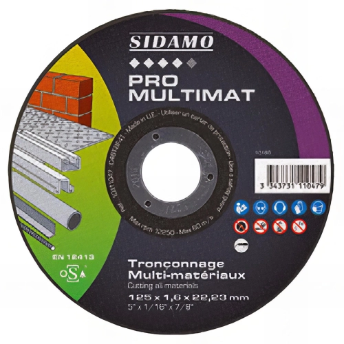 Disque à tronçonner PRO MULTIMAT D. 230 x 2 x Al. 22,23 mm - Multi-matériaux - 10111048 - Sidamo