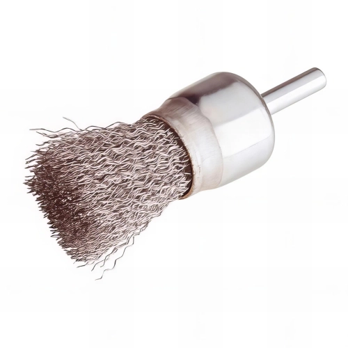 Brosse pinceau sur tige D.25 mm - Fils de 0,3 mm ondulés Inox - 10314016 - Sidamo