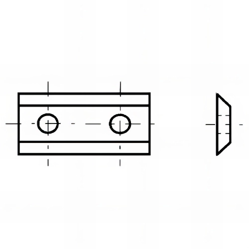 Lot de 10 plaquettes réversibles au carbure KO5 30x12x1,5 mm 2 coupes pour bois - 0030.1215.00 - Leman