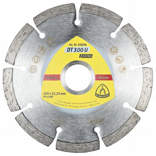 Disque diamant EXTRA DT 300 U D. 115 x 1,6 x Ht. 7 x 22,23 mm - Béton / Matériaux - 325345 - Klingspor