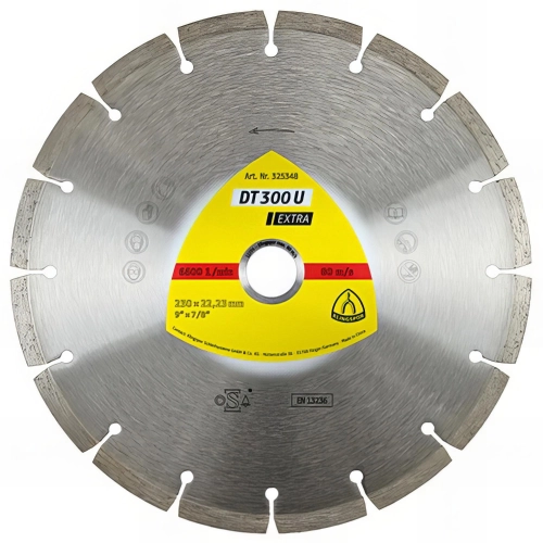 Disque diamant EXTRA DT 300 U D. 230 x 2,3 x Ht. 7 x 22,23 mm - Béton / Matériaux - 325348 - Klingspor