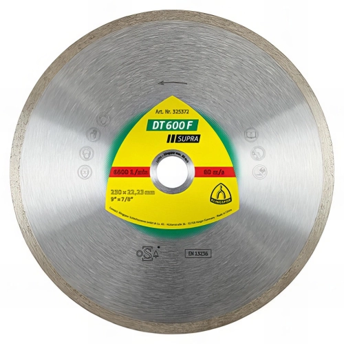 Disque diamant SUPRA DT 600 F D. 115 x 1,6 x Ht.7 x 22,23 mm - Grès cérame / Faïence / Carrelage -325368 - Klingspor