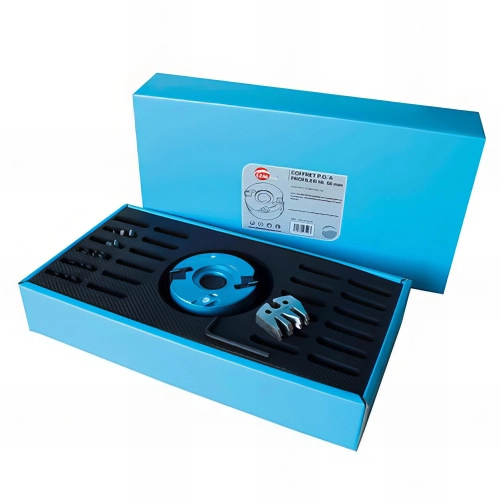 Coffret de porte-outils à profiler D. 100 mm Al. 30 mm Ht. 50 mm et 12 Jeux de fers profilés - 093.50.30.12 - Leman