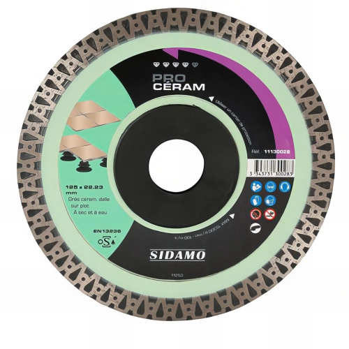 Disque diamant PRO CÉRAM D. 115 x 22,23 x H 10 mm Grès céram / dalle - 11130027 - Sidamo