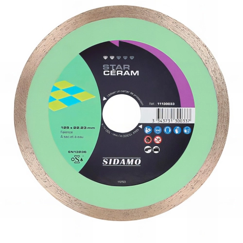 Disque diamant STAR CÉRAM D. 115 x 22,23 x H 7 mm Faïence - 11130032 - Sidamo