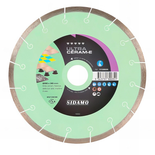 Disque diamant ULTRA CÉRAM-E D. 180 x 30 x H 8.5 mm Grès céram / faïence - 11130034 - Sidamo