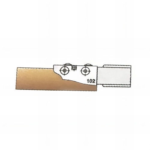 2 fers HM profil N°102 par-dessus 50 x 25 x 2 mm pour porte-outils 948.180.30.101