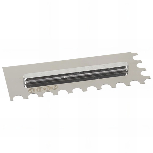 Lame de rechange de platoir Inox 280 X 115 mm Denture en demi-lune R 10 mm