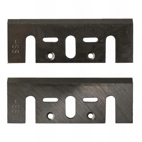 Jeu de 2 fers HSS, réaffûtables, pour rabots portatifs 82x29x3 mm BLACK & DECKER, RYOBI, MAKITA pour bois - 140.503.00 - Leman