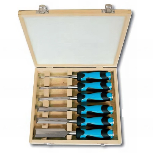 Coffret de 6 ciseaux à bois à manche bi matière - 780.500.06 - Leman