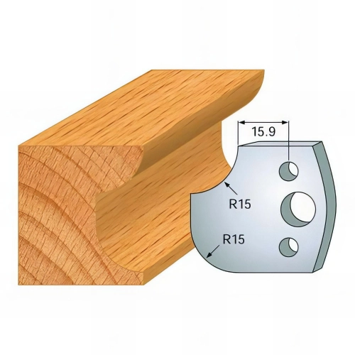 Jeu de 2 fers profilés acier Ht. 40 mm N°177 Fer R.15 mm - 800.177 - Leman