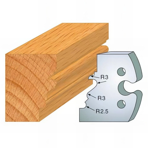 Jeu de 2 fers profilés acier Ht. 50 mm N°213 Baguette style Louis XV - 855.213 - Leman