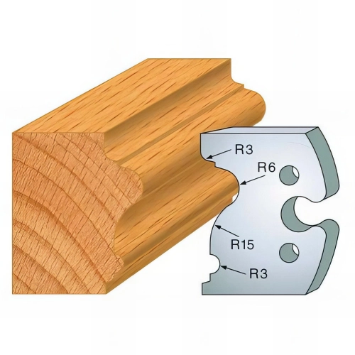 Jeu de 2 fers profilés acier Ht. 50 mm N°244 Chambranle style Régence - 855.244 - Leman